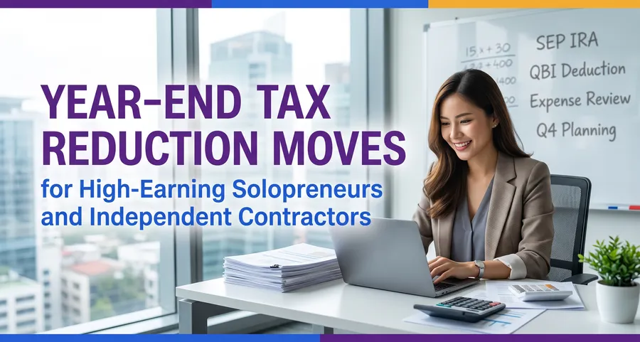 Year-End Tax Reduction Moves for High-Earning Solopreneurs and Independent Contractors